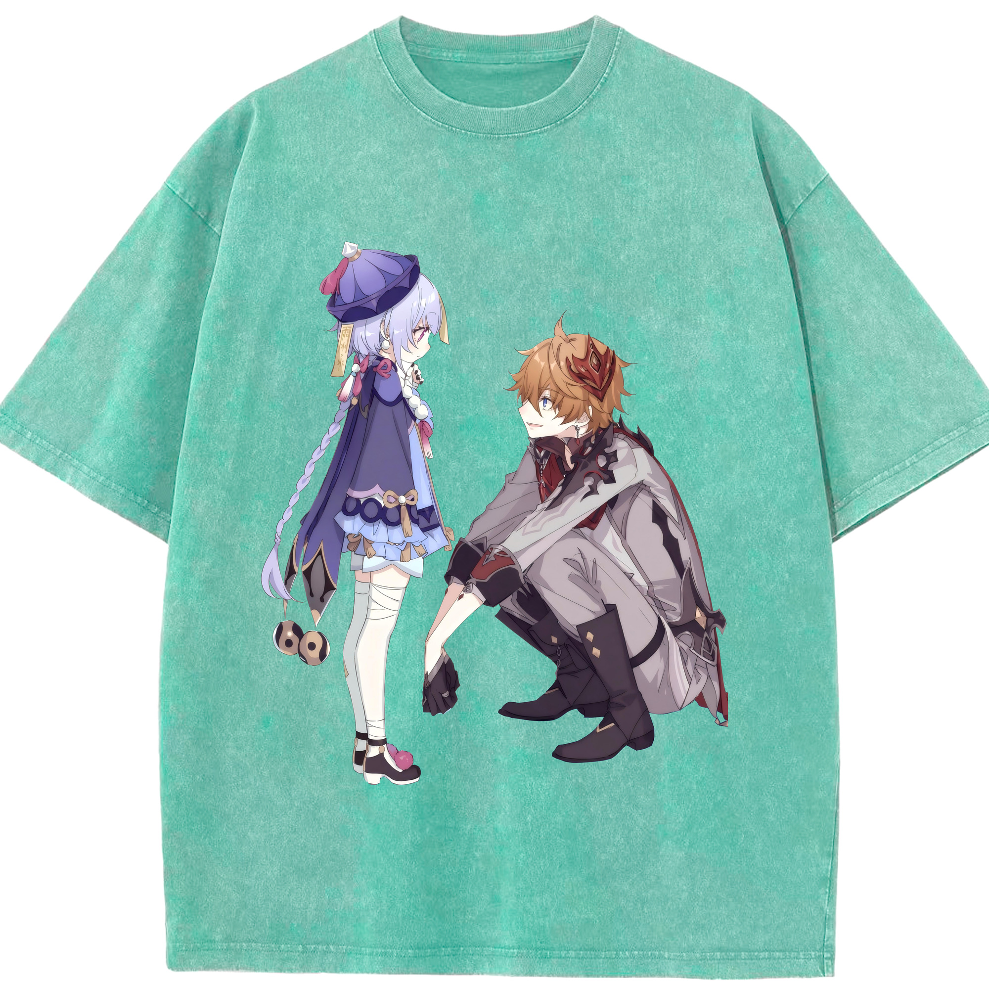 げんし神 七七 なな  genshin Nana 綿100% ヴィンテージ風 半袖Tシャツ（フロントプリント）